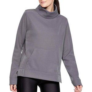 Under Armour Synthetic Fleece Mock Mirage Sweatshirt Womens XS Gray Active
